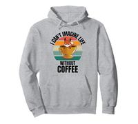 Retro Cute Fox Non riesco a immaginare la Vita Senza caffè Felpa con Cappuccio