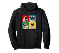 Retro Cute Pug Funny Youth Life di Dad Mom Meme Books Felpa con Cappuccio