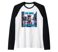 Retro Cute Wolf Funny Youth Life papà Mamma We Ride At Dawn Maglia con Maniche Raglan