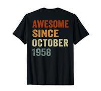 Retro da Ottobre 1958 68 Anni 68 ° Compleanno Maglietta