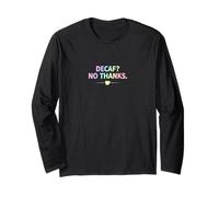Retro Decaf No Thanks caffè Umorismo Maglia a Manica