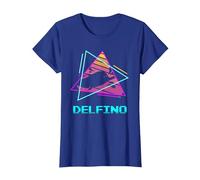 Retro Delfino Delfini Maglietta, Donna, Blu Reale, L