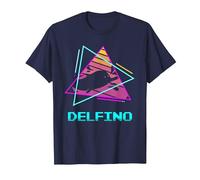 Retro Delfino Delfini Maglietta, Uomo, Navy, L