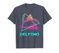 Retro Delfino Delfini Maglietta, Uomo, Pervinca, L