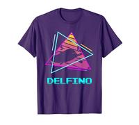 Retro Delfino Delfini Maglietta, Uomo, Viola, L