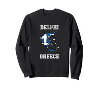 Retro Delphi Grecia Distressed Bandiera Grecia Felpa