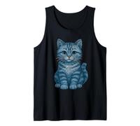 Retro Denim Style American Shorthair Cat Lover Tee Canotta