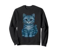 Retro Denim Style American Shorthair Cat Lover Tee Felpa