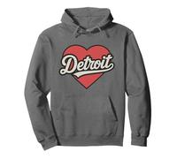 Retro Detroit Heart City Pride, Ritorno al Passato Felpa con Cappuccio