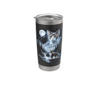 Retro Devon Rex Cat Moon 90s Bootleg Meme Gatti gattini Bicchiere termico in acciaio inox doppia parete