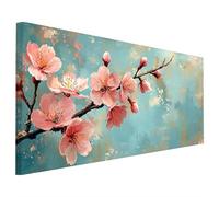 Retrò Diamond Painting Adulti, 5D Diamantini Crystal Art Quadri Diamond Painting Fiore Motivo, Grande Pittura Diamante Kit Fai Da Te per Adulti 70x30cm per Decorazioni Parete Casa, Regalo Donna F-91
