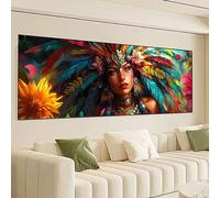 Retrò Diamond Painting Kit Completo, Indiani Diamond Painting Grande 155x60cm, Fai da Te 5D Diamantini Crystal Art Strass Ricamo a Punto Croce Artigianale Kit Decorazione Domestica, Regali 0R-158