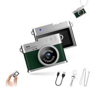 Retro Digital Camera, Mini Keychain Camera, 160° Wide Angle 4 Filters For Hd Recording, With Led Fill Light, For Travel Study Recording (16G storage,Green)