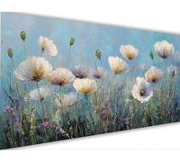 Retrò Dipingere con i Numeri Fiore Dipingere con i Numeri Adulti con Telaio 100x200cm, DIY Olio Painting by Numbers Kit, Vernice Acrilica Pennelli Decora la Casa Ragazze Principianti Regalo LE-1300