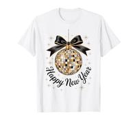 Retro Disco Happy New Year Disco Ball Retro Glam Maglietta