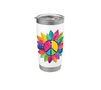 Retro Disco Pace Girasole Groovy Hippie 60s 70s Ragazze Bicchiere termico in acciaio inox doppia parete