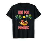 Retro divertente bassotto vacanze estive hot dog paradiso umorismo Maglietta