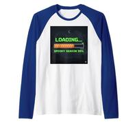 Retro Divertente Caricamento Spettrale Stagione 99 per Cento Halloween Maglia con Maniche Raglan
