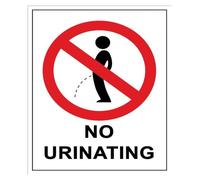 Retro Do Not Urinate Here Warning Tin Sign 12x8 Inch