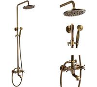 Retro Doccia Set Miscelatore Bronzo retrò Colonna per Doccia Soffione A Mano Regolabile
