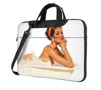 Retro Donna Rilassante In Una Vasca Da Bagno Borsa Del Computer Portatile 15.6 Pollice Borse Del Computer Imbottito Della Copertura Del Manicotto