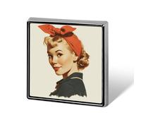 Retro Donna Rosso Fascia Grande Fiocco sulla Testa Spille & Spille Piazza Leggero Risvolto Distintivo Gioielli per Abbigliamento Scialle Cappello