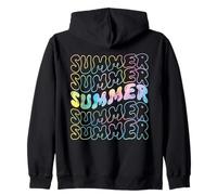 Retro Drippy Bubble Letter Summer Word Art Graphic Y2K anni '90 Felpa con Cappuccio