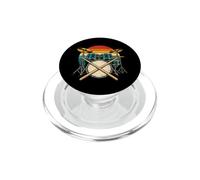 Retro Drum Kit Con Bacchette Vintage Tramonto Musica Art PopSockets PopGrip per MagSafe