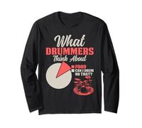 Retro Drummer Drum Player Vintage Music Lover Drumming Tee Maglia a Manica
