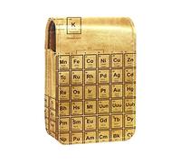 Retro Educational Periodic Table of The Elements Lip Gloss Holder Lipstick Case Portable Makeup Bag Travel Lipstick Organizer Case con Specchio Mini Rossetto Storage Box per le donne, Multicolore,