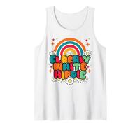 Retro Elderly White Hippie Groovy Flower 60s Rainbow Funny Canotta