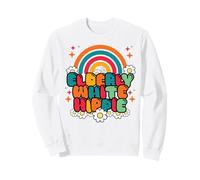 Retro Elderly White Hippie Groovy Flower 60s Rainbow Funny Felpa