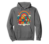 Retro Elderly White Hippie Groovy Flower 60s Rainbow Funny Felpa con Cappuccio