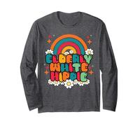 Retro Elderly White Hippie Groovy Flower 60s Rainbow Funny Maglia a Manica