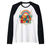 Retro Elderly White Hippie Groovy Flower 60s Rainbow Funny Maglia con Maniche Raglan