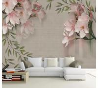 Retrò Elegante Botanico Rosa Floreale 3D Carta Da Parati Facile Installare Mobili Sfondi Ufficio Divano Camera Letto Sfondo Decorazione Murale-250cm×170cm