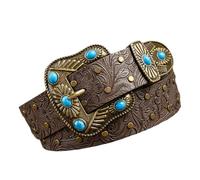 Retro ENTGE BAIL BEILL TRASFERIMENTO SPOSE Cinturino in pelle PU Goffrato Cintura Moda Accessori Per Uomini Occidentali Vita Regolabile, 112 cm, Taglia unica