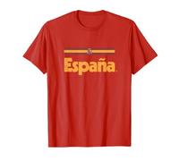 Retro España Bandiera Spagna Rosso Spagna Maglietta