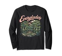 Retro Everglades National Park Gator Vintage 80s Florida Maglia a Manica