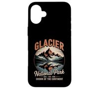 Retro Explore America Glacier National Park Custodia per iPhone 16 Plus