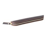 Retro fatto a mano in vera pelle con cerniera portapenne mini portapenne per una penna guaina protettiva copertura forniture da viaggio regalo, Caff
