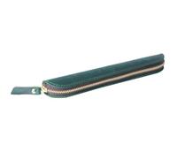 Retro fatto a mano in vera pelle con cerniera portapenne mini portapenne per una penna guaina protettiva copertura forniture da viaggio regalo, Verde
