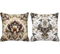 Retro Federe Cuscini Divano 50x50 Set di 2 Moderno Cuscini per Divano Esterno Impermeabili Lino Quadrato Cushion Covers per Arredo Camera da Letto Estate Giardino Patio Decorazione Della Casa d5-3979s