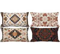Retro Federe Cuscini Divano 50x80 Set di 4 Boemia Cuscini per Divano Esterno Impermeabili Morbido Rettangolo Cushion Covers per Arredo Camera da Letto Estate Giardino Decorazione Della Casa -i3733j