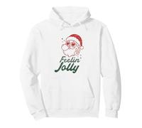 Retro Feelin' Jolly Santa Peace Sign Christmas Holiday Vibes Felpa con Cappuccio