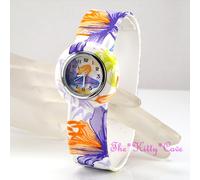 Rétro Fiore Potenza Mod Acquerello Arte Lillies 60-70s Silicon Floreale Orologio