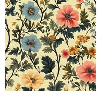 Retrò Fiori Colorati Carta da Parati Rimovibile Classico Fiore Autoadesiva Impermeabile Ispessita Opaco Pellicola Adesivo Mobilia Decorativo Rullo Sticker per Cucina Camera da Letto Bagno 0.52x5 m