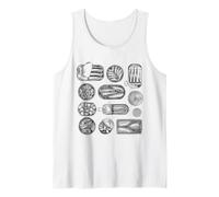 Retro Fish Sardine Tee Fisherman Estetica Pesce Collage di Frutti di Mare Canotta
