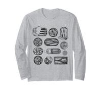 Retro Fish Sardine Tee Fisherman Estetica Pesce Collage di Frutti di Mare Maglia a Manica