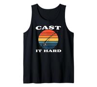 Retro Fishing Fisherman Cast It Hard Canotta